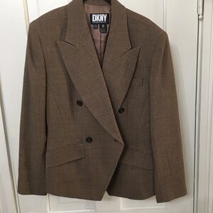 DKNY Women's Brown Double-Breasted Blazer